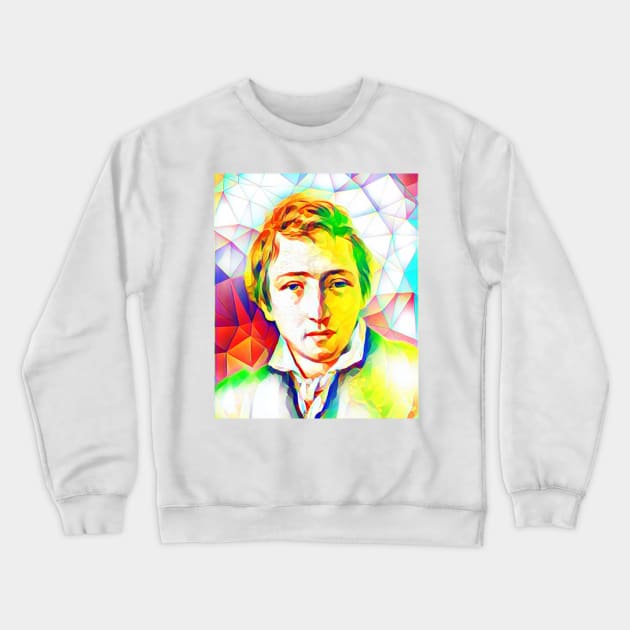 Heinrich Heine Colourful Portrait | Heinrich Heine Artwork 11 Crewneck Sweatshirt by JustLit